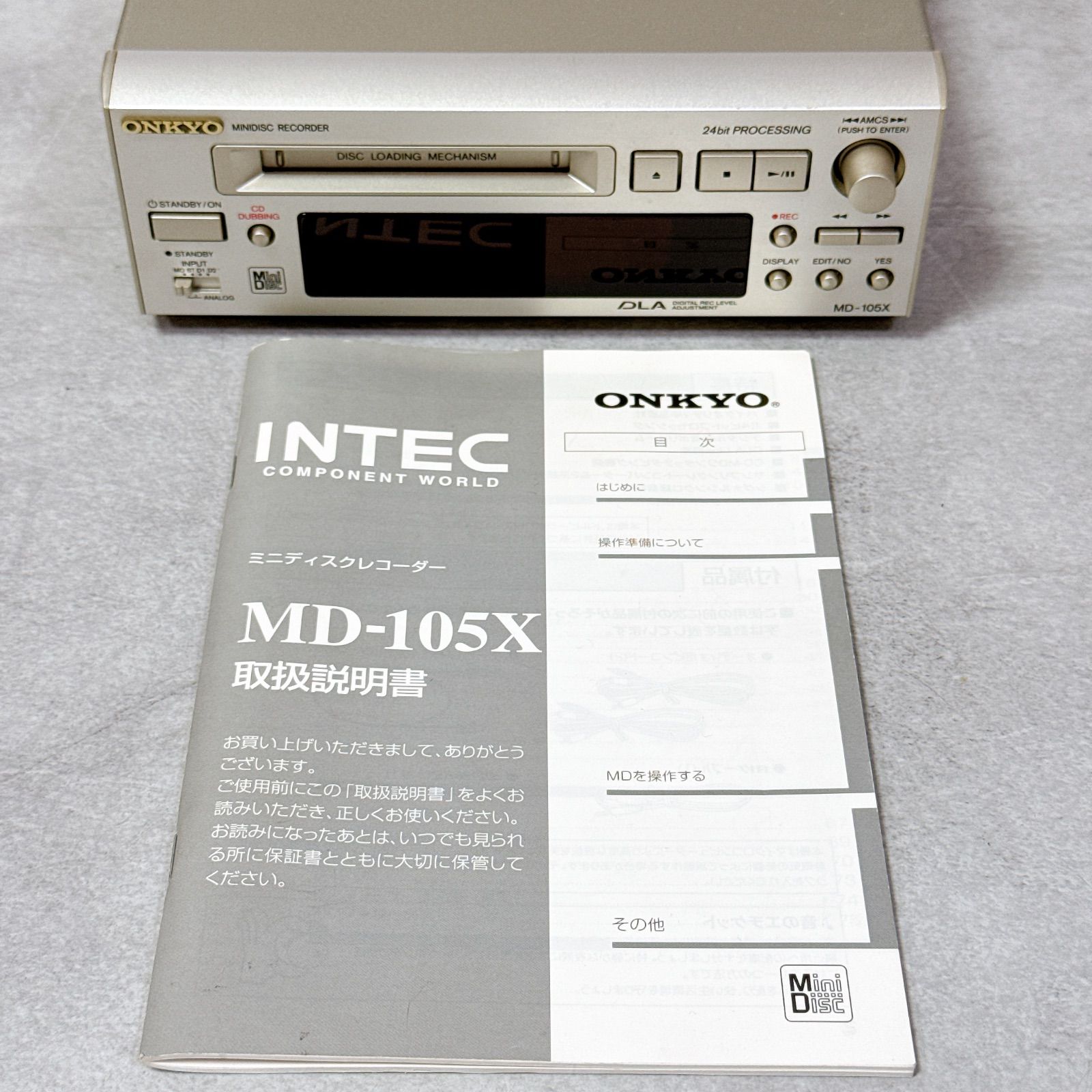  ONKYO INTEC オンキヨー MD 105 X MDレコーダー 音出し 説明書付き A 016 その他 プレーヤー