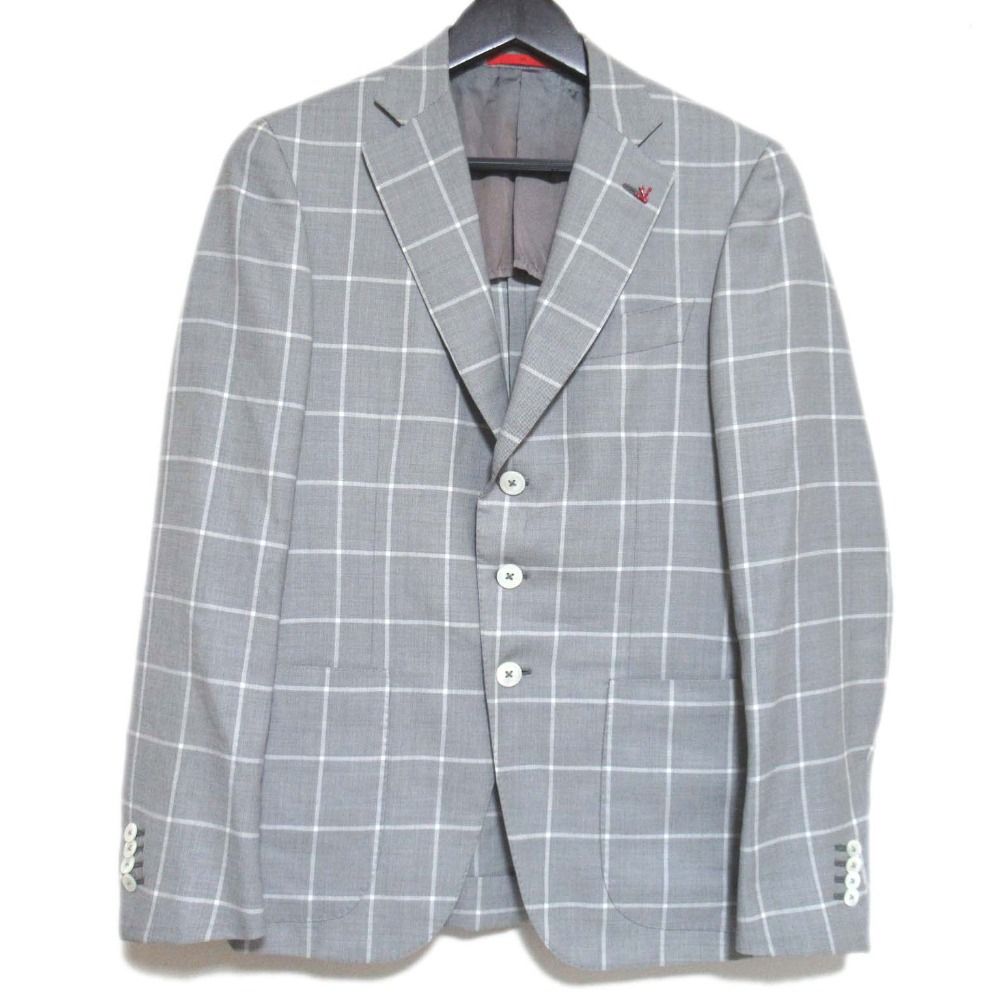 ISAIA テーラードジャケット チェック柄 GREGORY ISAIA テーラードジャケット チェック柄GREGORY