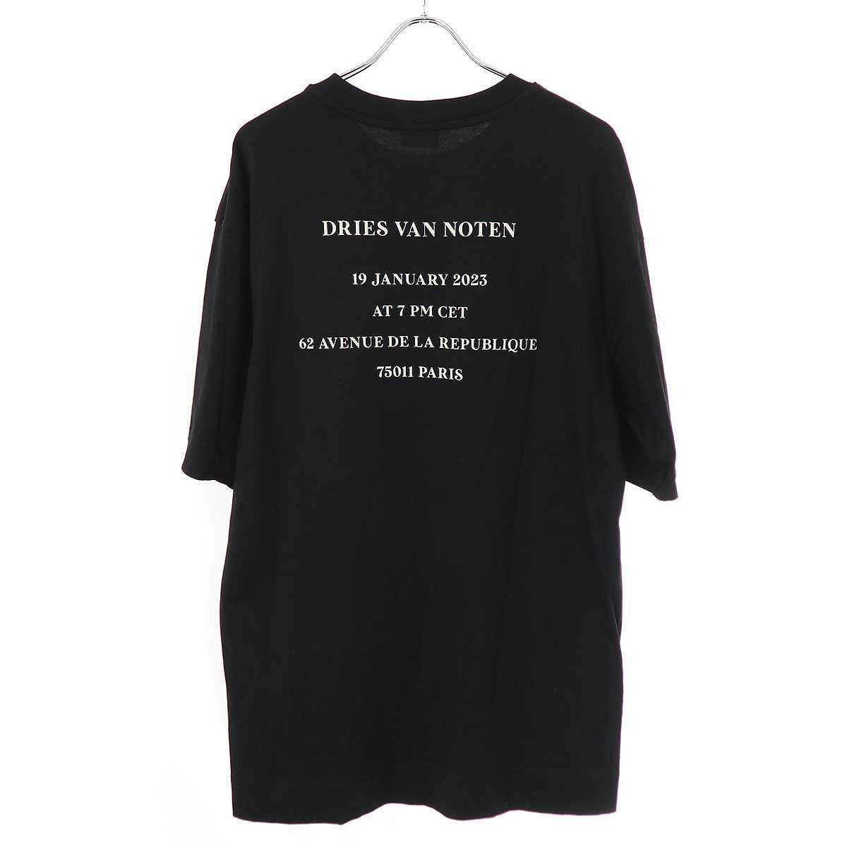 DRIES VAN NOTEN - 【新品】  DRIES VAN NOTEN / ドリスヴァンノッテン | 2023SS | HENNESSO シャーリング Tシャツ | XS | ブラック | レディース DRIES VAN NOTEN - 【新品】 DRIES VAN NOTEN / ドリスヴァン