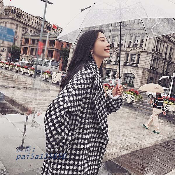 チェスターコート チェック柄 レディース ロングコート コクーンコート ドロップショルダー あったか エレグレー カジュアル pai5a125856