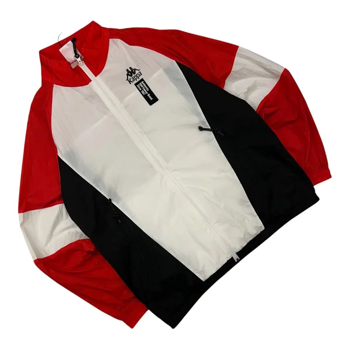 L Kappa(カッパ) バイカラー ウインドブレーカー ジップアップ レッド 白 黒