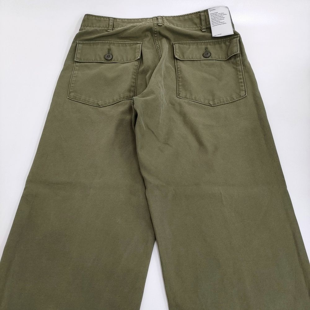 CIOTA ベイカーパンツ PTLM-103M サイズ5 オリーブ CIOTA - 【ラスト1点】スビンコットンバックサテンベイカーパンツ