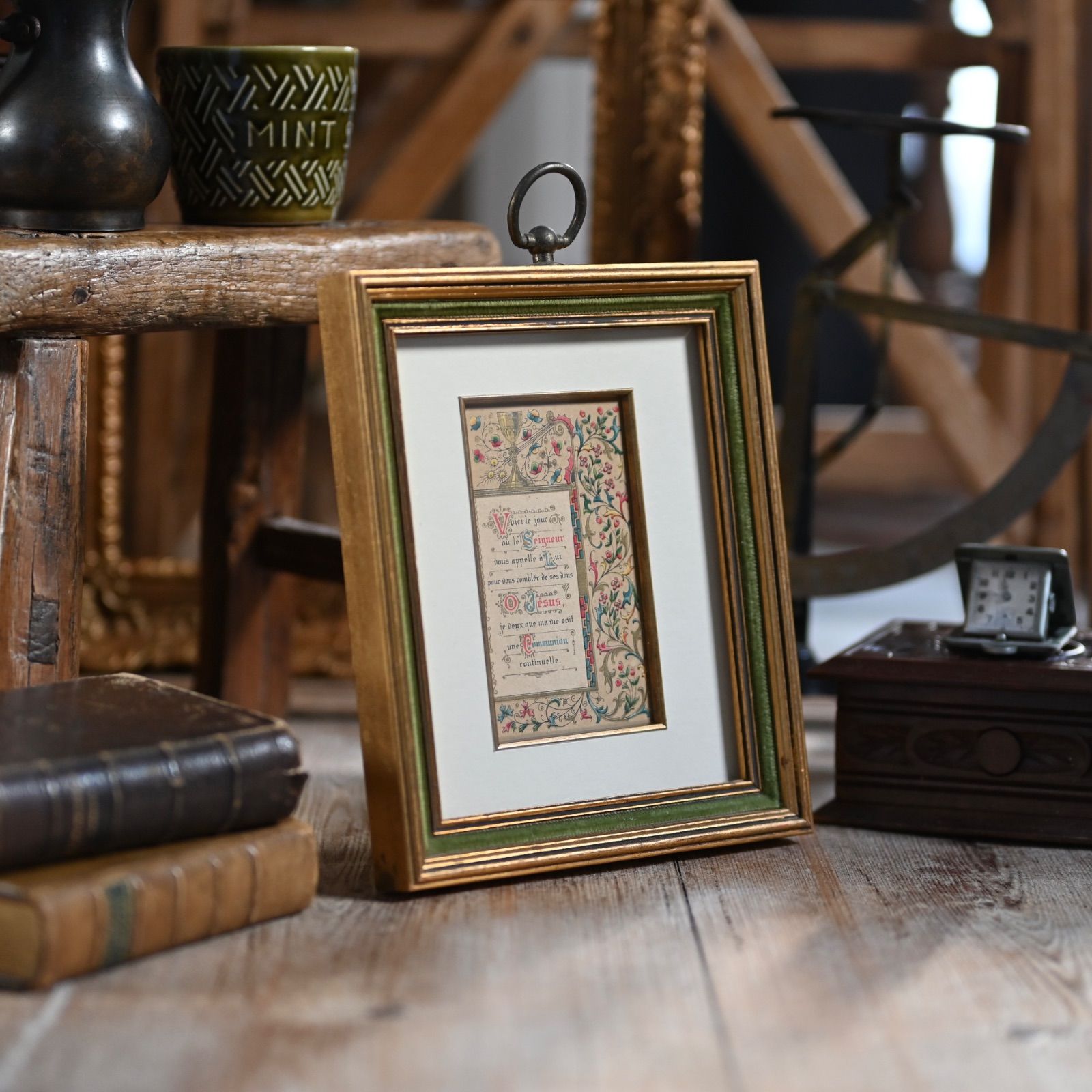 ヴィンテージフレーム「ホーリーカード1894年」アンティークカードと