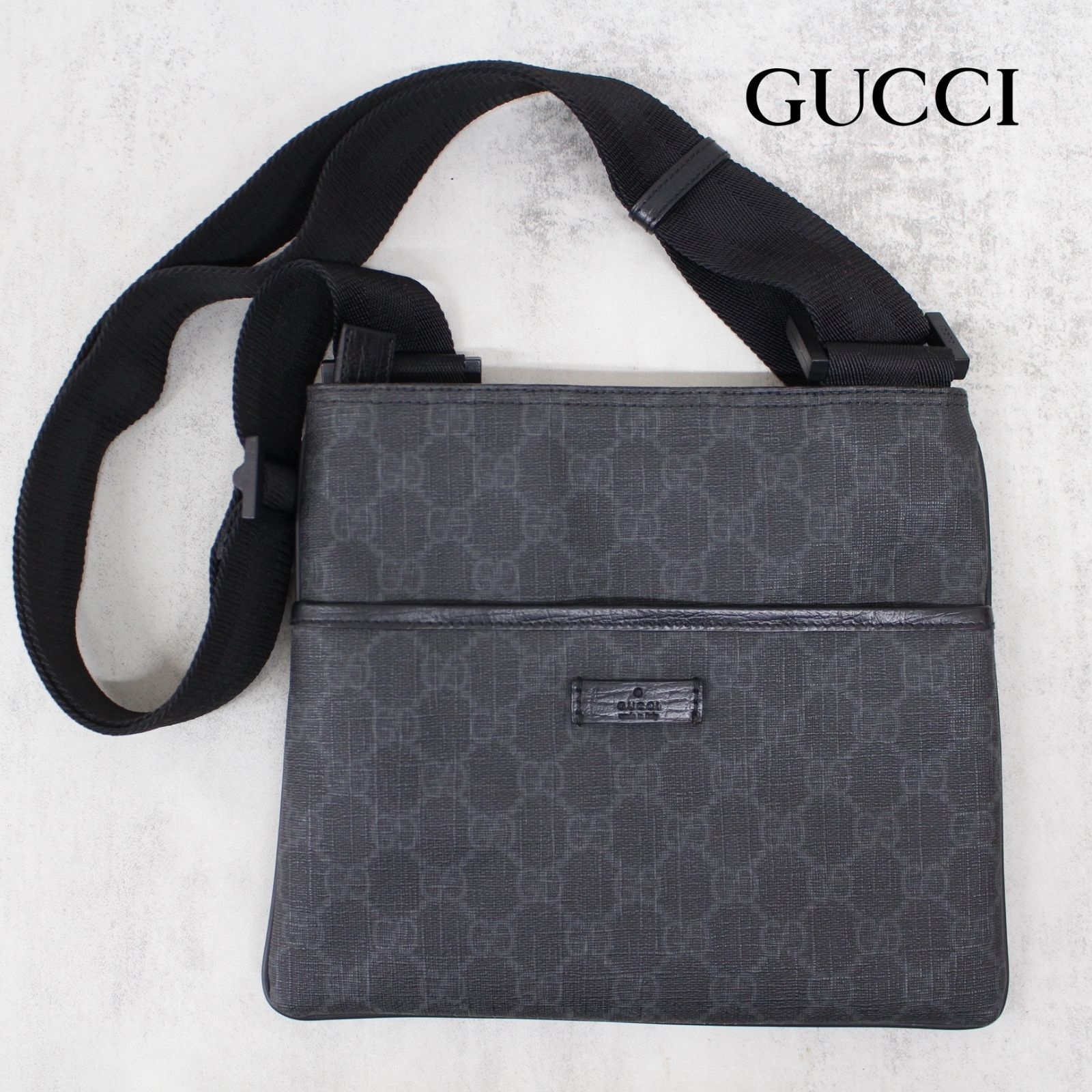 S014)【美品】GUCCI/グッチ GGスプリーム ショルダーバッグ ポシェット 