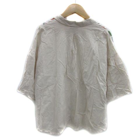 ScoLar スカラー レディース トップス 半袖シャツ 柄シャツ 総柄 スキッパーデザイン ゆったりシルエット 首元すっきり キノコ メルヘン UFO ラビル 152696 ScoLar スカラー レディース トップス 半袖シャツ 柄シャツ 総柄