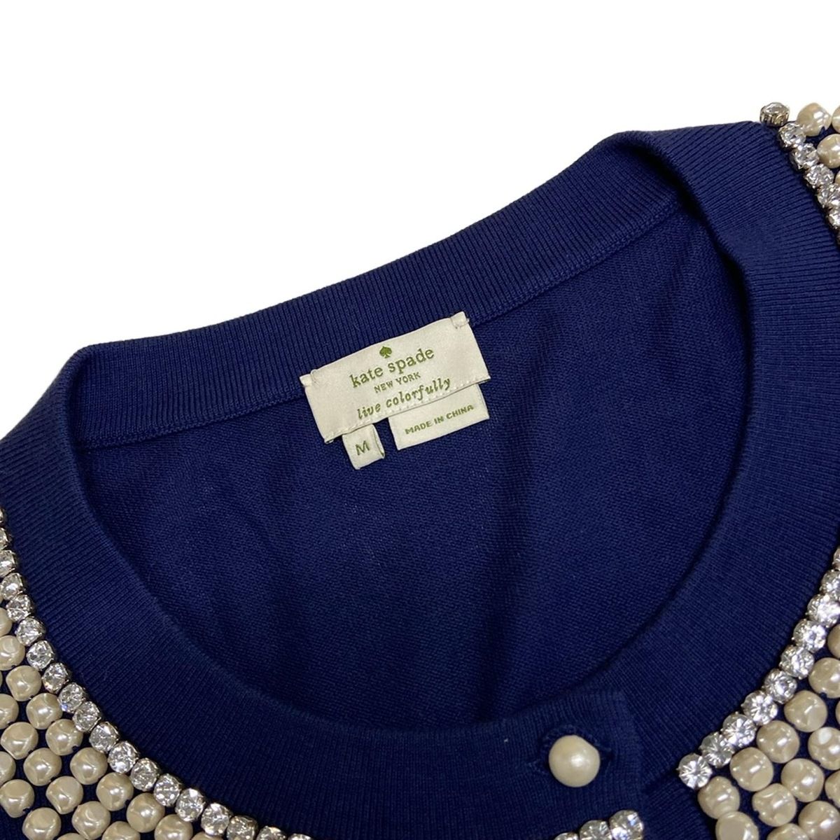 kate spade カシミヤ100% パールラインストーン カーディガン Pearl Button Nell Cardigan | Kate Spade Outlet