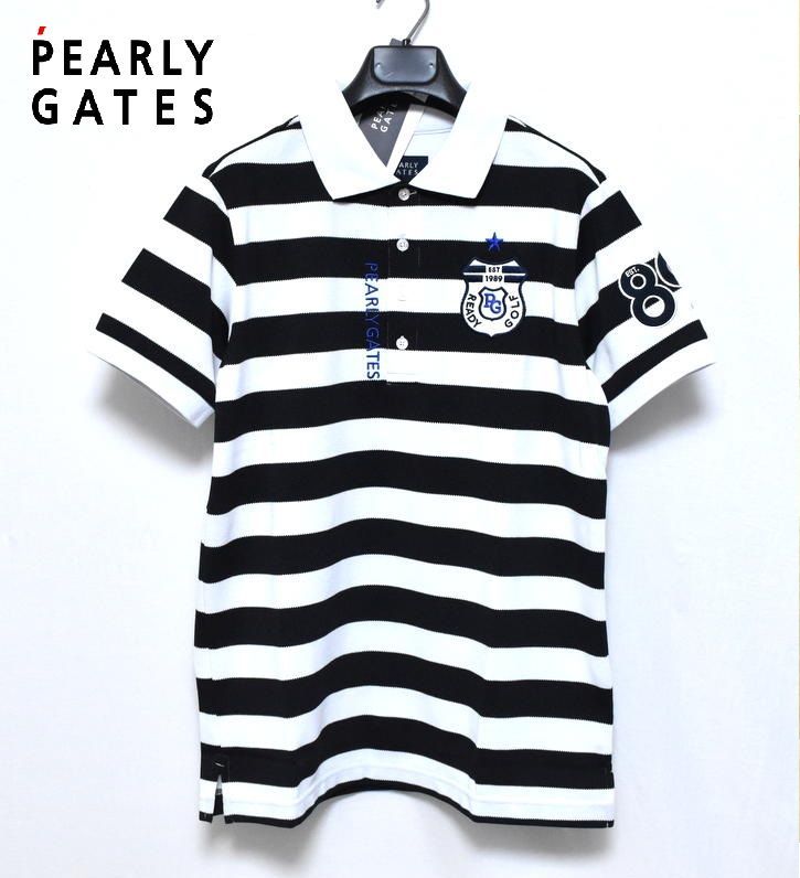 定価1万9800円 新品 PEARLY GATES ボーダー 半袖 ポロシャツ【4
