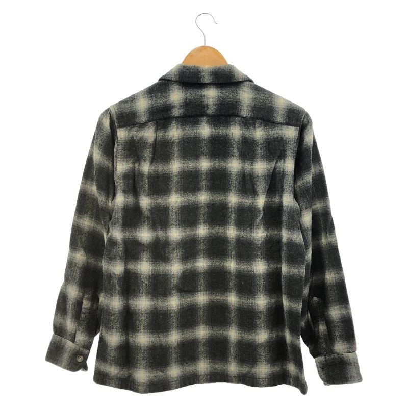 50s PENDLETON オープン ネルシャツ M グレー ポタンかけあり 66