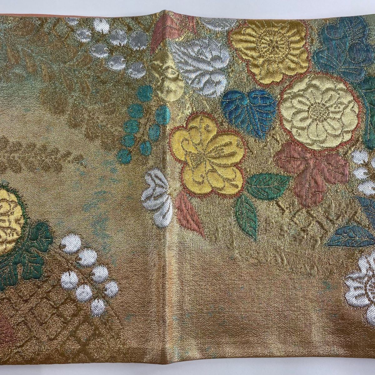 袋帯 美品 秀品 辻ヶ花柄 箔 ぼかし 金色 六通 正絹 【中古