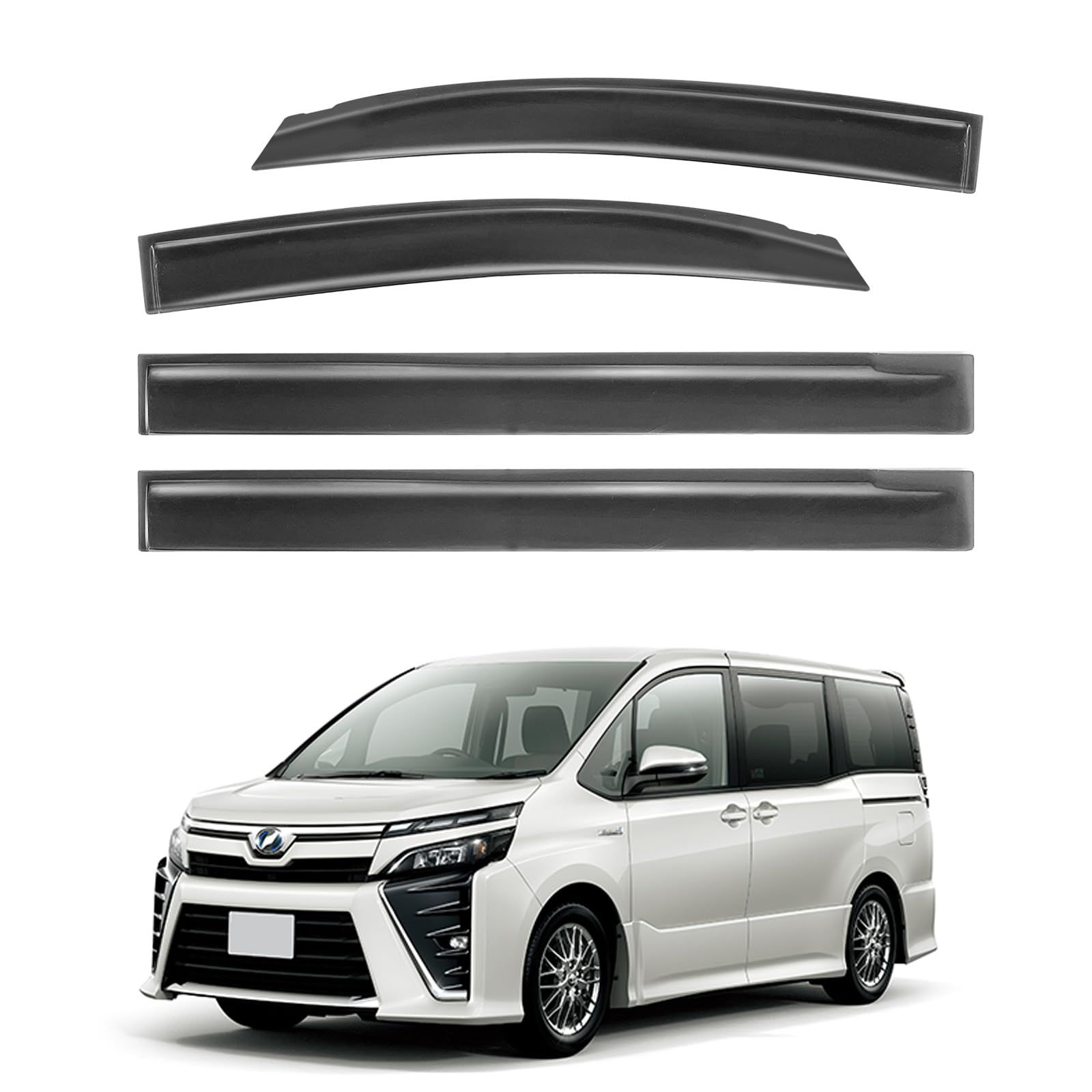 YORKNEIC サイドバイザー トヨタ ノア ヴォクシー 80系 2014年から2021年 ドアバイザー ウィンドウバイザー 強力両面テープ 泥除け 日よけ 雨除け カスタムパーツ スモーク 外装アクセサリー 4枚セット