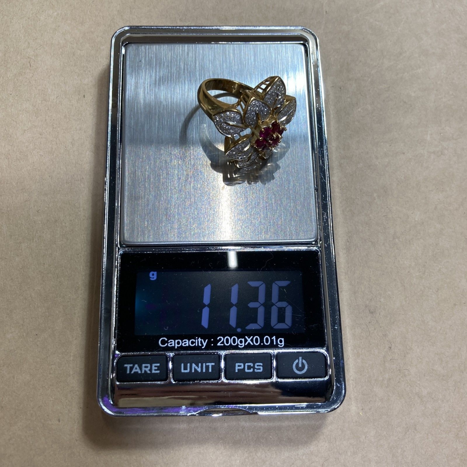 ☆ K18刻印 18金 ゴールド 花モチーフ デザインリング 11号サイズ 