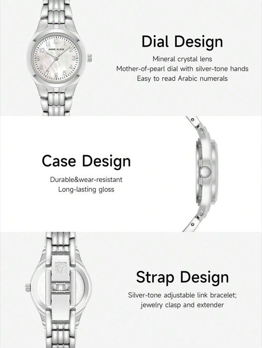 女性用クォーツシルバートーン ブレスレット腕時計