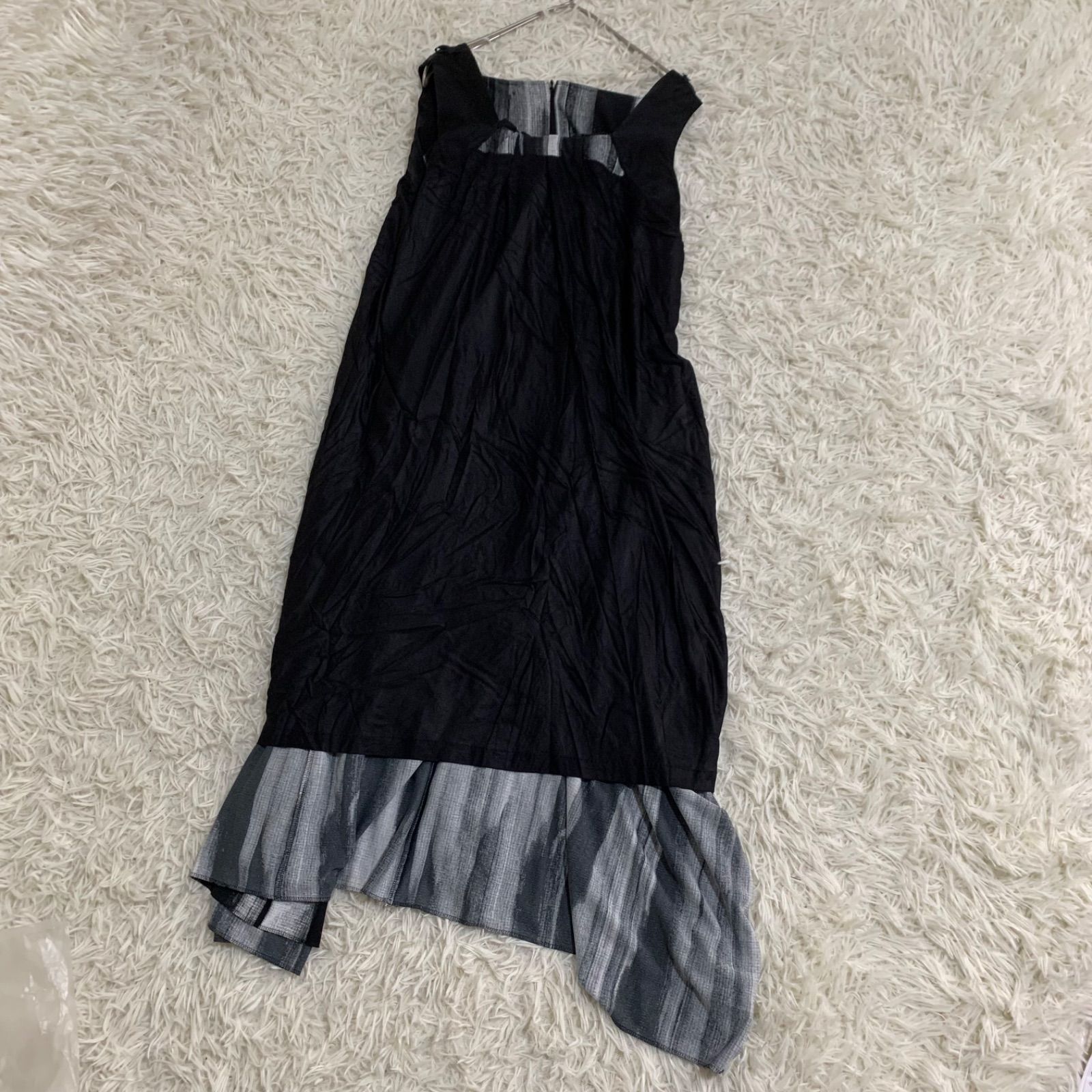 美品✨ヒロココシノ ストライプ ノースリーブロングワンピース サイズ42 LL 美品✨ヒロココシノ ストライプ ノースリーブロングワンピース