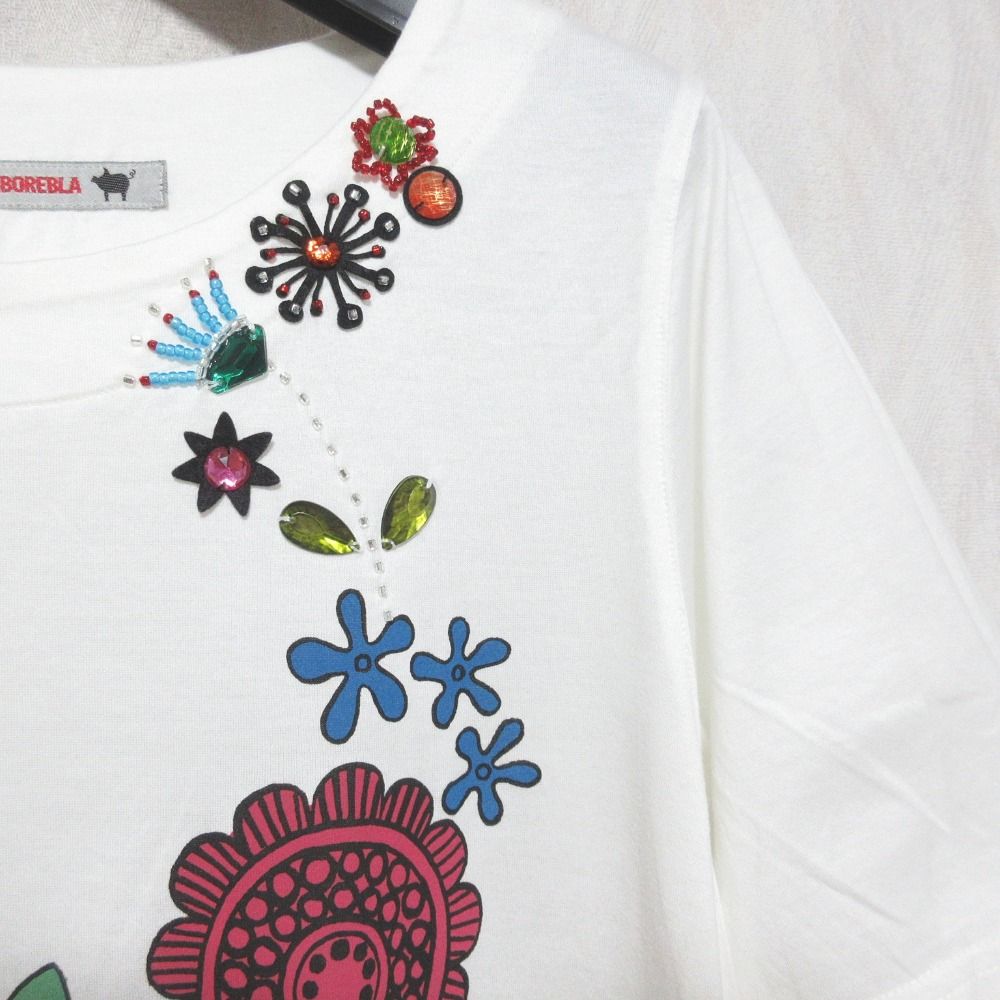 OLLEBOREBLA ぶたさん刺繍 チュニックワンピース 未使用 希少 OLLEBOREBLA チュニックワンピース ブタさん 刺繍 風船