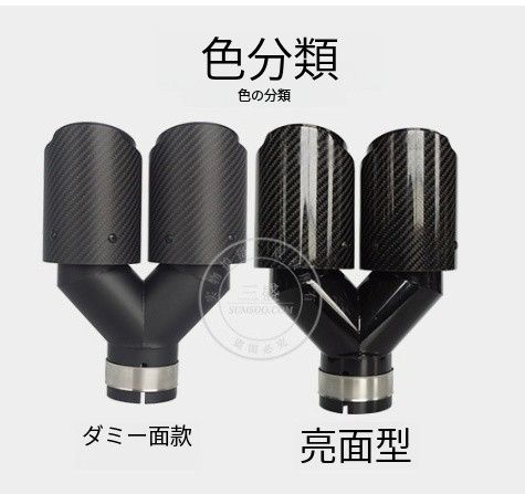 Y型デュアル排気管車の改造ステンレス鋼カーボンファイバー黒塗装車アクセサリーテールノズルテールスロート
