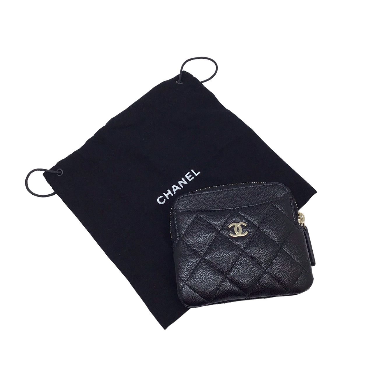 CHANEL シャネル コインケース キャビアスキン シャンパンゴールド 