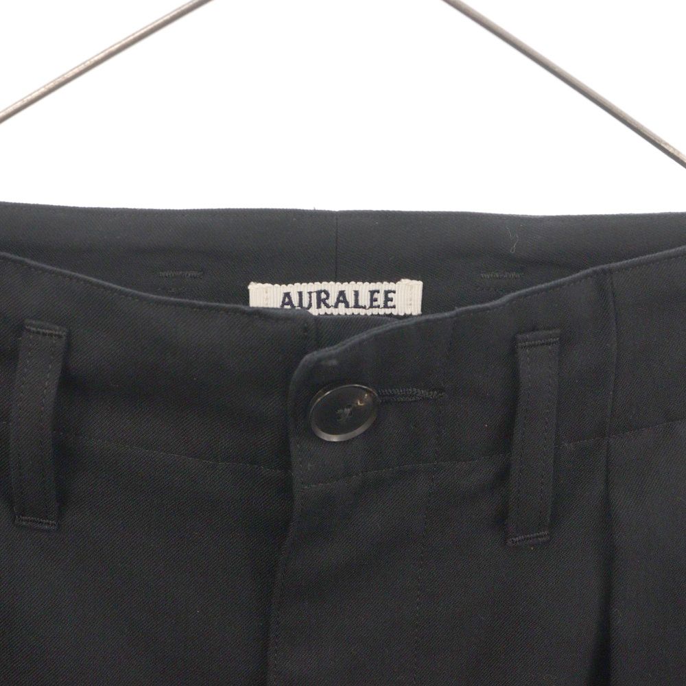 AURALEE (オーラリー) 22AW SUPER FINE WOOL COTTON TWILL SLACKS スーパー ファイン ウール  コットン混 ツイル ジップフライ スラックスパンツ ブラック A22AS02CW - メルカリ