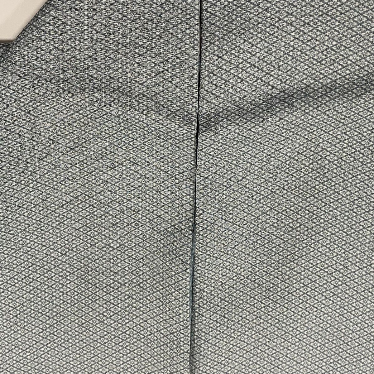 江戸小紋 身丈155cm 裄丈64cm M 単衣 行儀菱 青緑 正絹 名品 【中古  