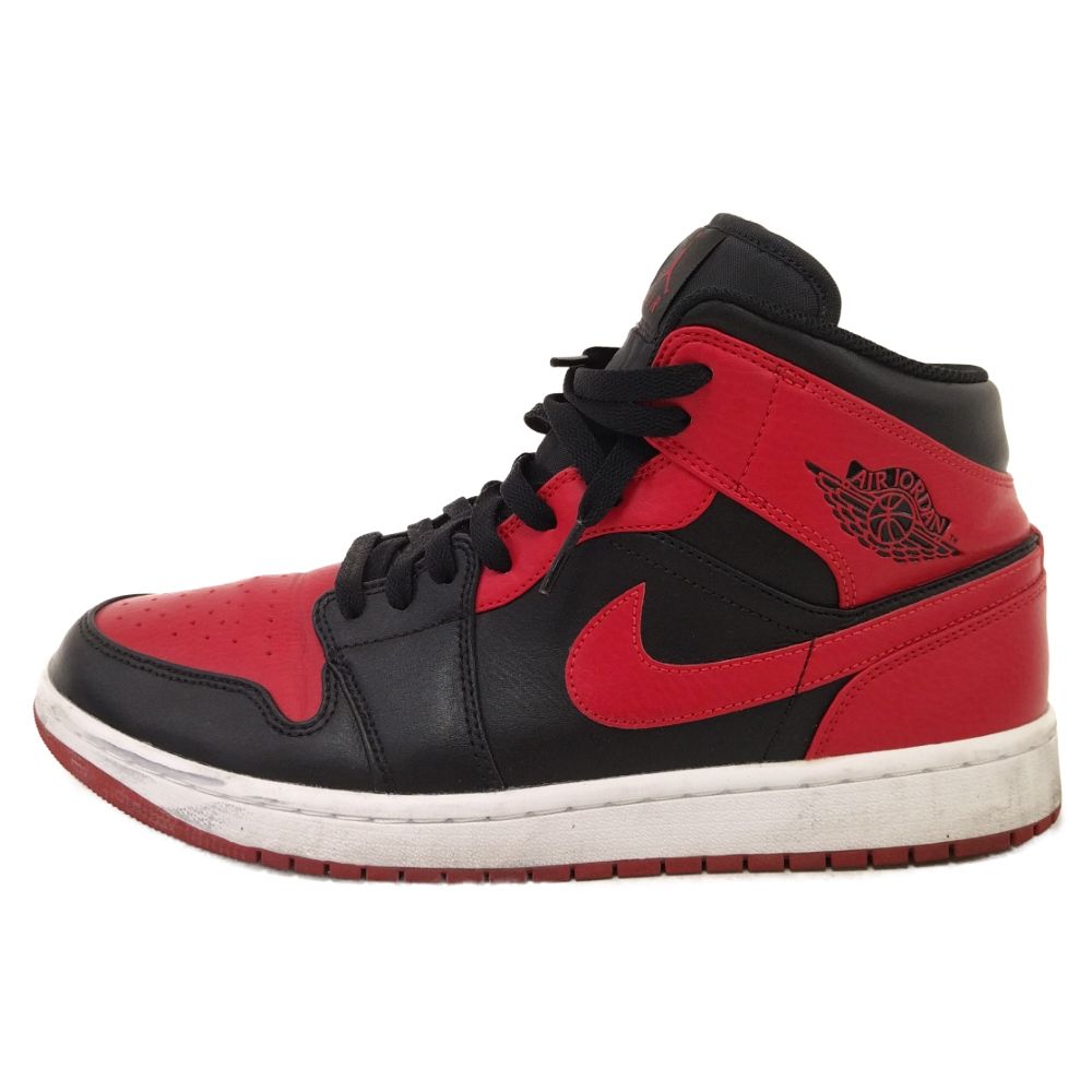 NIKE (ナイキ) AIR JORDAN1 MID BRED エアジョーダン1 ミッド ブレッド ミドルカットスニーカー ブラック/レッド US10.5 554724-074