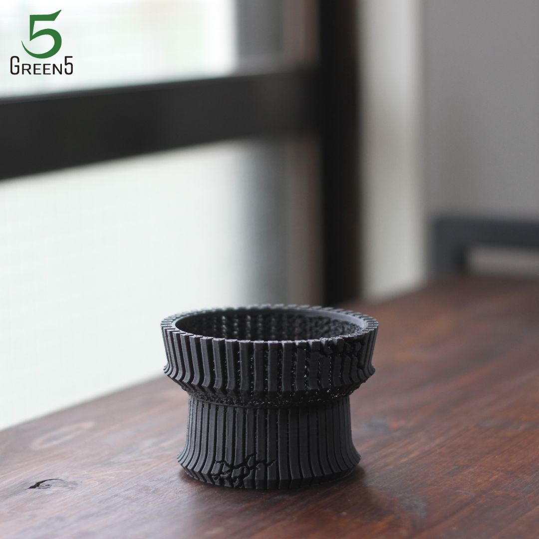 3Dプリント鉢 3Dプリンター鉢 作家鉢 植木鉢 Green5【メッシュ82B
