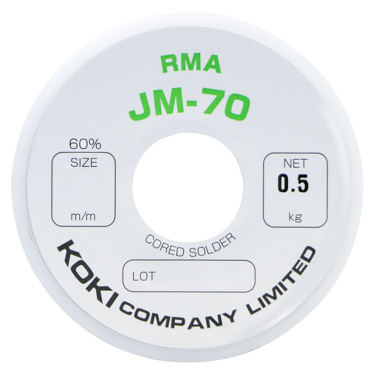 【新着商品】JM-70 0.5kgリール巻 0.8mmφ ヤニ入りはんだ 弘輝