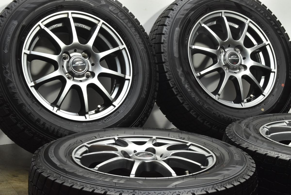 2025年製 バリ溝 シュナイダー 14in 5.5J 48 PCD100 ダンロップ ウィンターマックス WM02 185|70R14 GB3 フリード E12 ノート