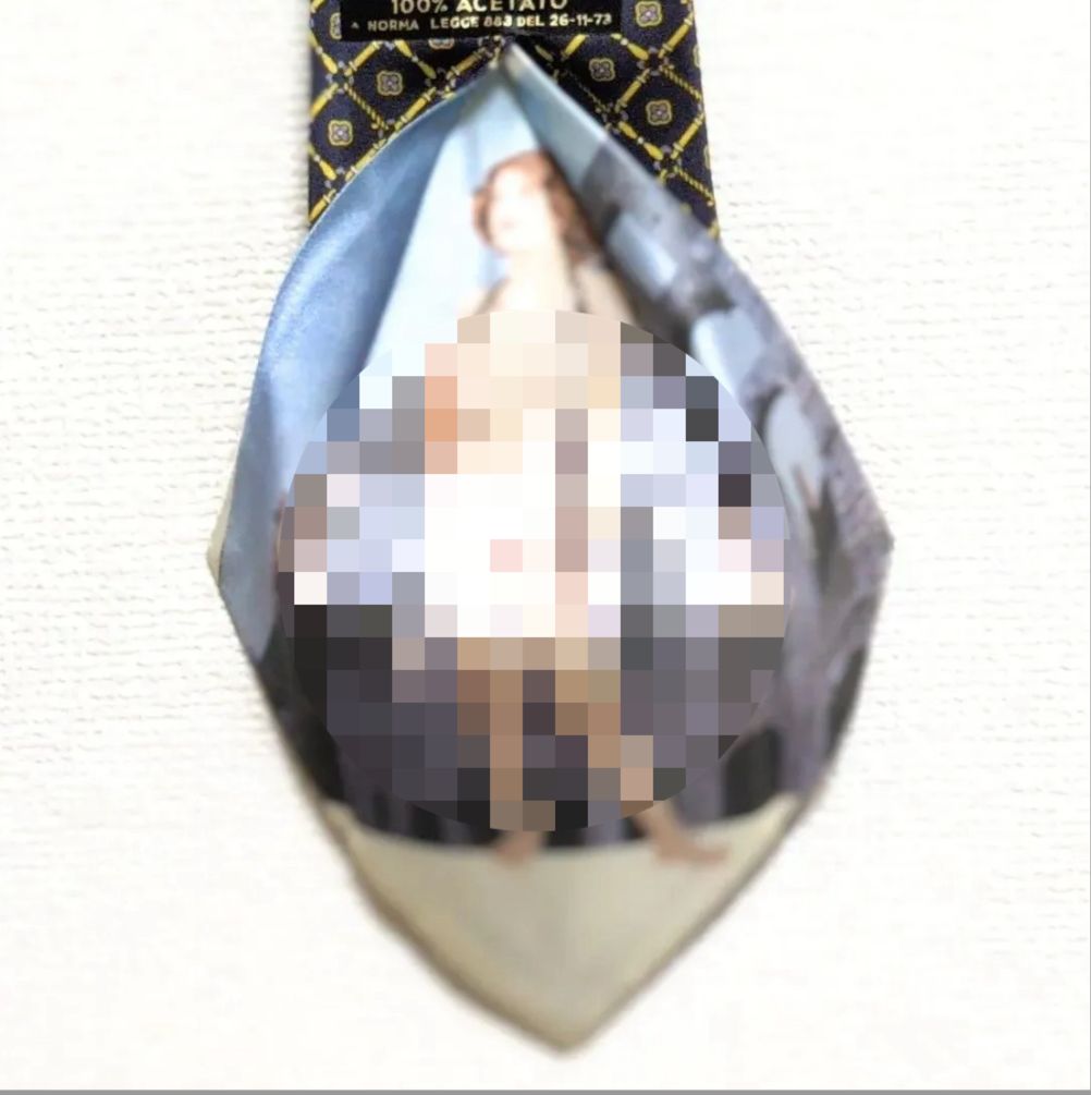 シークレットヌード w^)b サプライズ Surprise 花柄 チェック 紺 黄 アセテート100% シークレットヌード 隠し裸婦 フォトプリント ネクタイ メンズ  レディース ユニセックス 総柄 オシャレ かっこいい かわいい 70s80s90s ビンテージ レトロ 昭和 - メルカリ