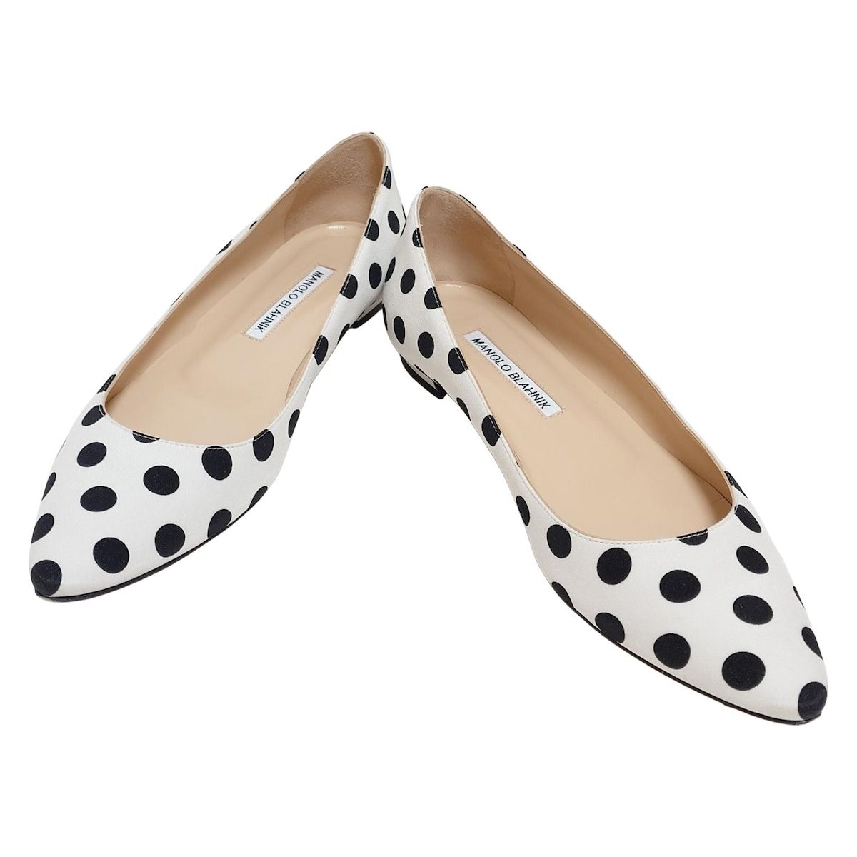 マノロ　ブラニクManolo Blahnik ホワイト フラットシューズ　37 MANOLO BLAHNIK マノロブラニク 37ホワイト