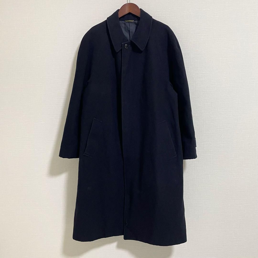 D’URBAN ダーバン タスマニアウール チェスターコート ネイビー 92A5 メンズ 比翼仕立て ロングコート 秋冬 アウター 上質素材