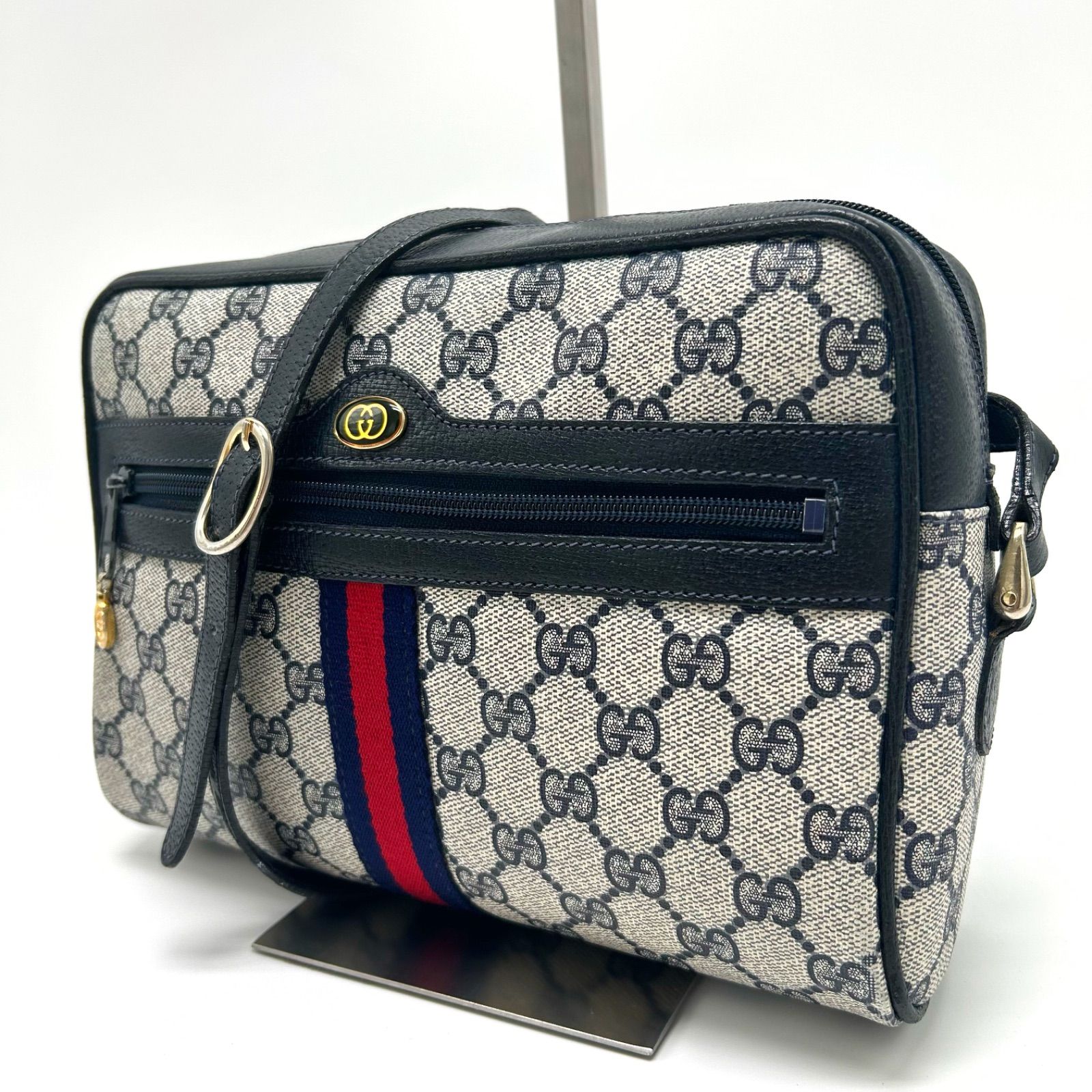 美品 GUCCI グッチ GGスプリーム ショルダーバッグ シェリーライン