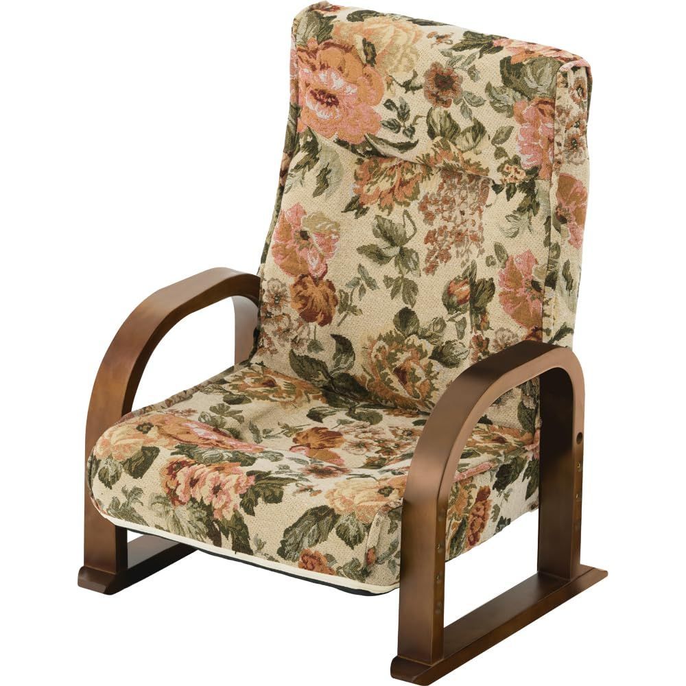 【新着商品】A8-RY69H リクライニングやすらぎ座椅子華 55×71×72 花柄 corporation) 武田コーポレーション(Takeda 【ゴブラン柄・折りたたみ・ハイバック】