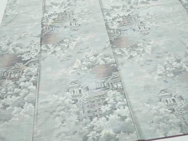 平和屋着物●都喜ヱ門　本場大島紬　白大島　風景草木文　藤絹織物謹製　正絹　逸品　CAAS8579vf 平和屋着物○都喜ヱ門 本場大島紬 白大島 風景草木文 藤絹織物謹製