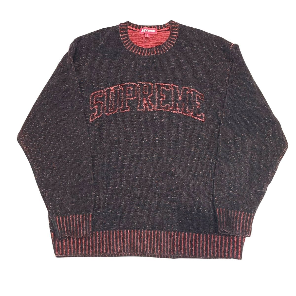 SUPREME シュプリーム フューチュラロゴニットセーター 赤黒 ブラック 