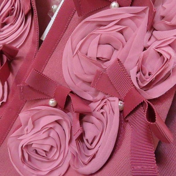 GALLERY VISCONTI - スーパービューティー お花  モチーフ リボン付き カーディガン 薔薇 ギャラリービスコンティ GALLERYVISCONTI 薔薇モチーフ リボン