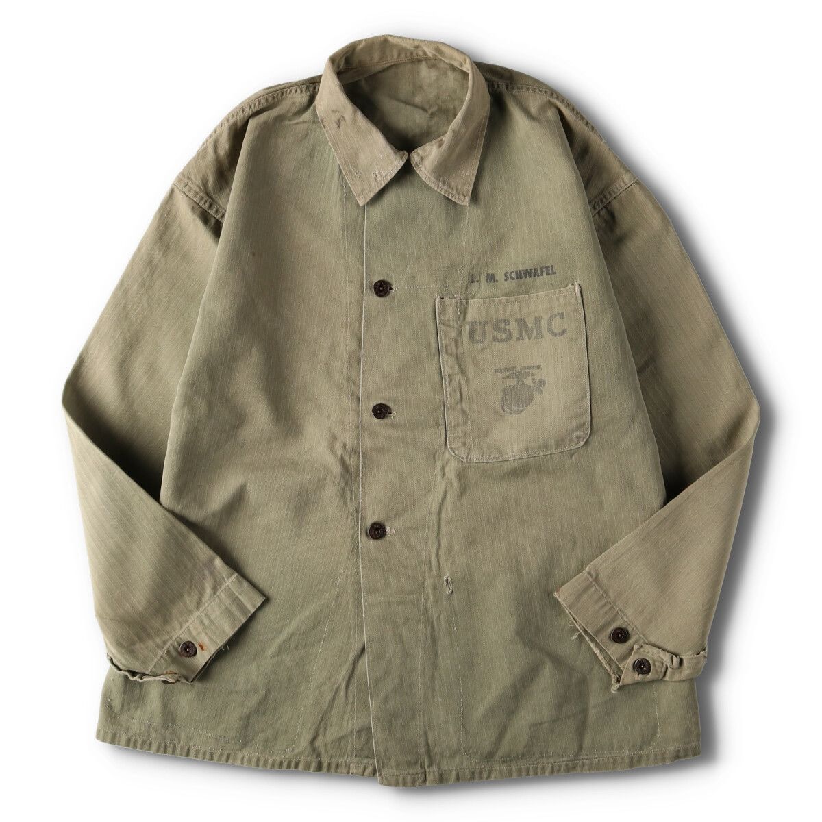 古着 40年代 米軍実品 USMC P-47 HBT ヘリンボーンツイル