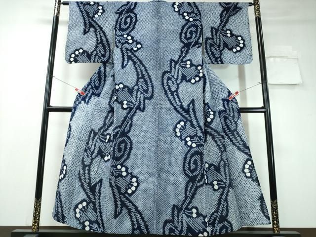 平和屋着物∴夏物 浴衣 有松鳴海絞り 南天文 綿 CAAY4424ng