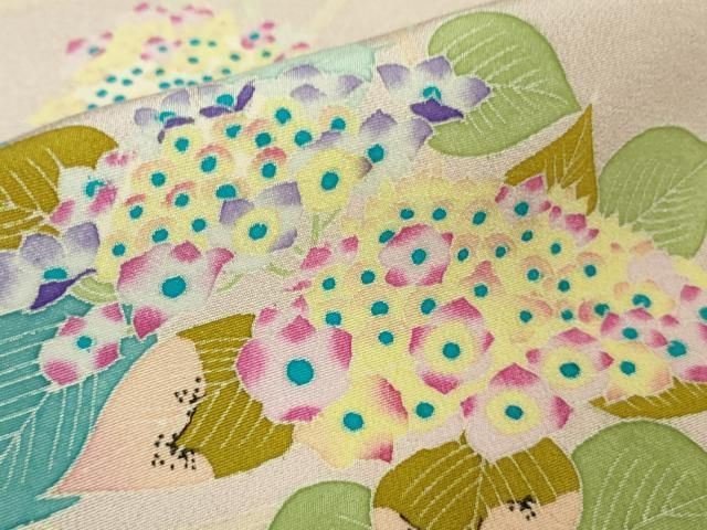 平和屋本店■極上　本加賀友禅作家　村田幸司　訪問着　紫陽花　あじさい　虹色地　逸品　DZAA8653kh5 平和屋本店□極上 本加賀友禅作家 村田幸司 訪問着 紫陽花 あじさい 虹