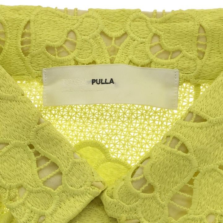 TOGA PULLA◆レースシャツ/38/ポリエステル/イエロー/TP31-FJ215/汚れ有// TOGA PULLA(トーガプラ) / レースシャツ/38/ポリエステル