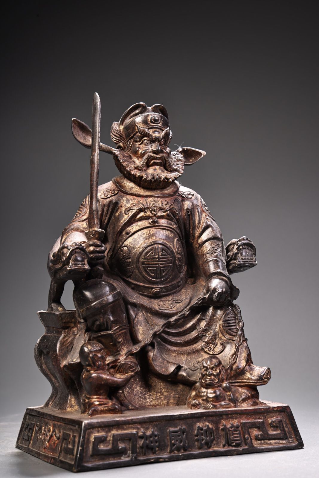 旧家蔵出し古銅彫 浮彫 鏨刻 泥金 藥師仏像 仏像 密宗密教 仏教