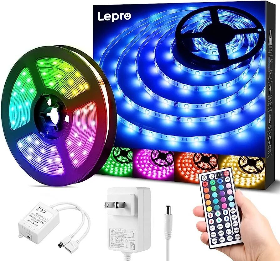 Lepro】 LEDテープライト 防水 RGB 5m 150連 SMD5050 DIY マルチカラー