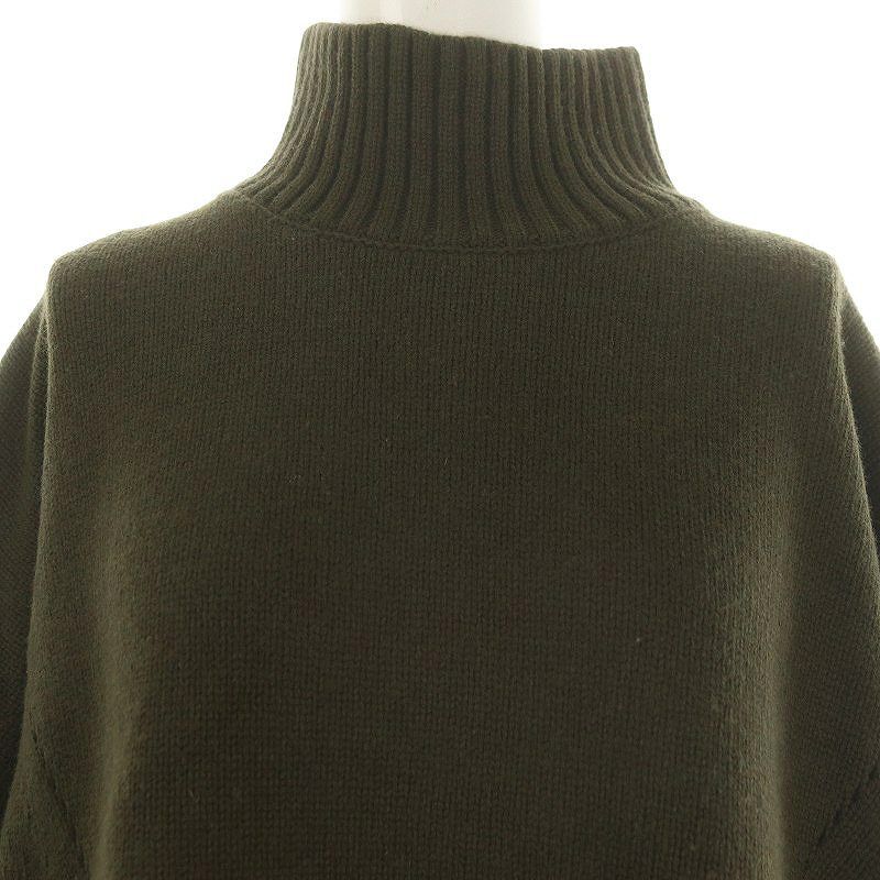 【美品】cinohニット　カーキ チノ CINOH ハイネックニット セーター 長袖 38 カーキ /DF □OS