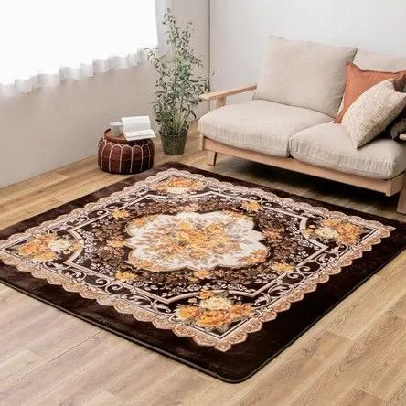 ♪メダリオン柄 厚 カーペット 200✕240cm マット 絨毯 じゅうたん