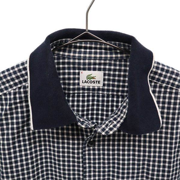 LACOSTE チェック長袖シャツ ラコステ レギュラーカラー ネルシャツ 古着 LACOSTE ラコステ チェックシャツ 長袖 サイズ3 Mレギュラーカラー