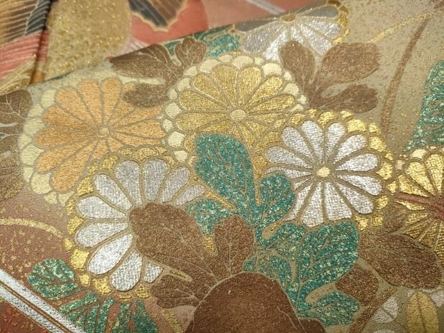 平和屋着物○訪問着 鳳凰草花文 暈し染め 金銀彩 正絹 逸品