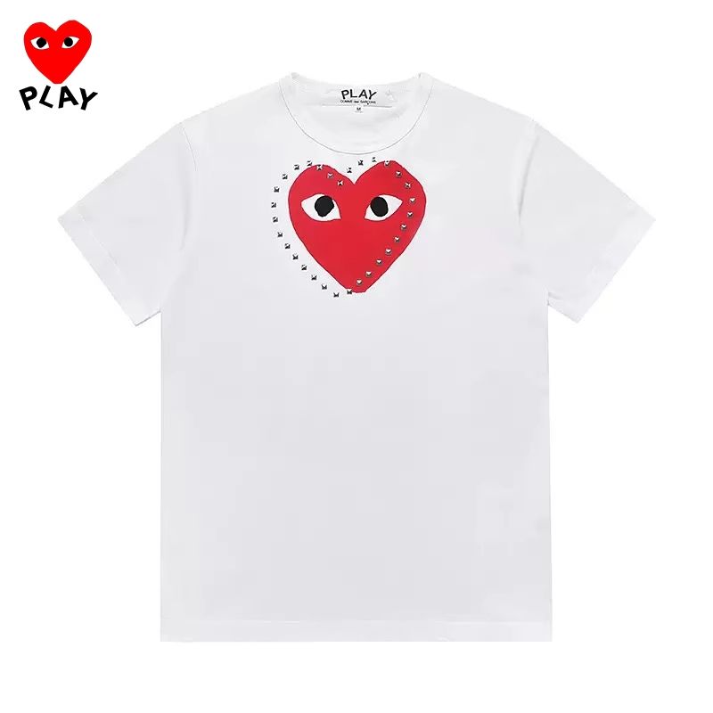⭐︎⭐︎ ハートスタッズTシャツ 赤s PLAY COMME des GARÇONS ハートスタッズTシャツ 赤 黒 - メルカリ