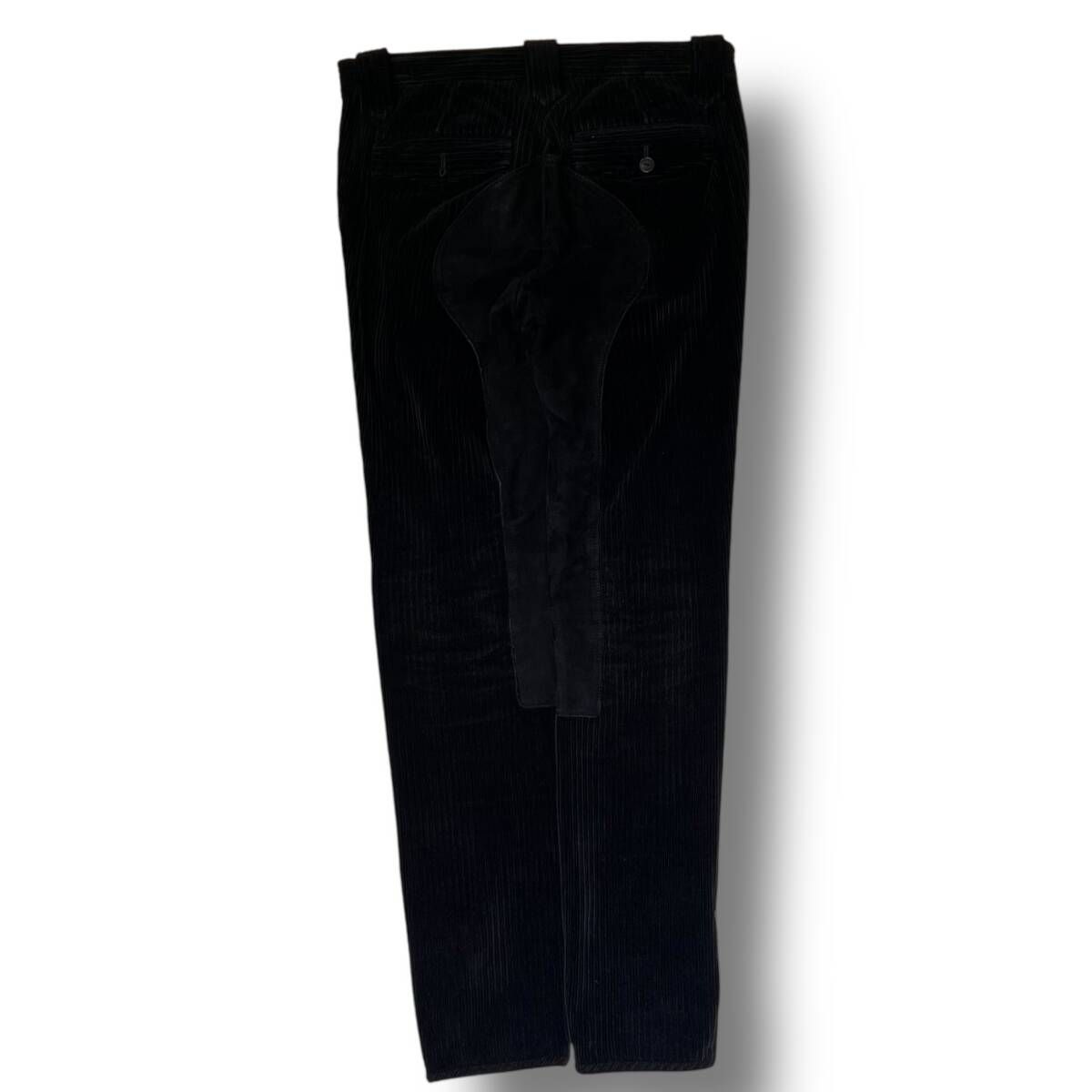 07AW ラブ期 NUMBER N INE レザー切替コーディロイパンツ 2 ブラック系 F07-NP002B ナンバーナイン