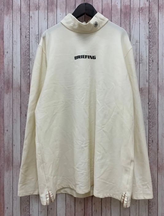 ブリーフィング ゴルフ BRIEFING GOLF ゴルフウェア Tシャツ 長袖 モックネック XL ホワイト 白 MR8