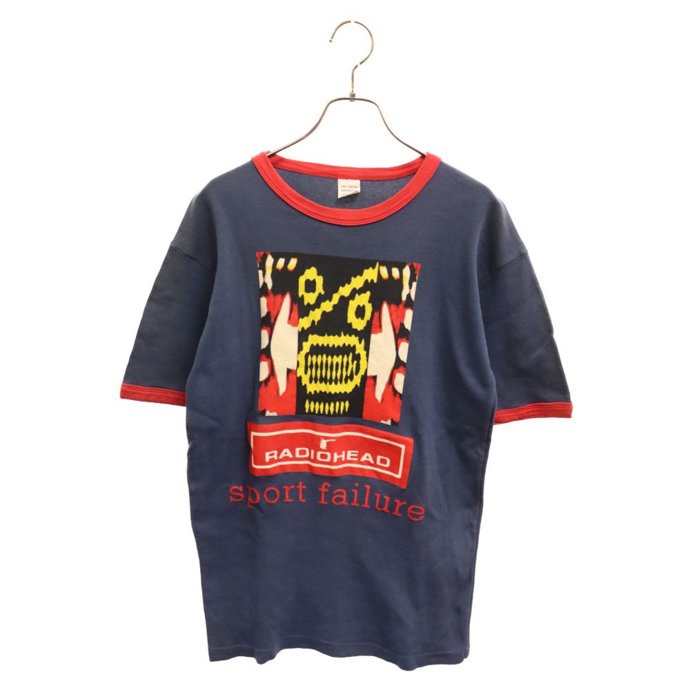 VINTAGE (ヴィンテージ) 90s VINTAGE RADIOHEAD SPORT FAILURE レディオヘッド スポーツフェイリアー リンガーTシャツ 半袖カットソー 半袖Tシャツ ブルー サイン入り