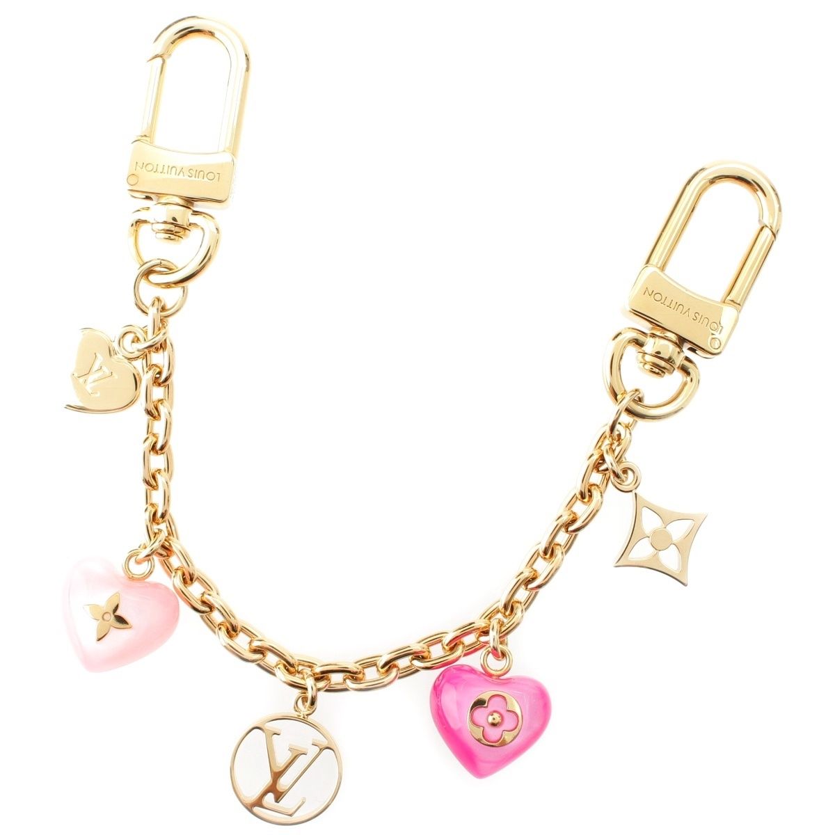 ルイヴィトン ビジューサックチェーン ロゴ ハート フラワー バッグ