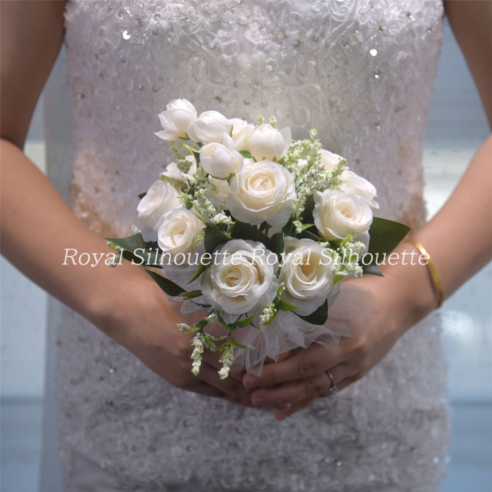 ウェディング　ブーケ　ブライダル　花嫁　ホワイト　オフホワイト　ナチュラル ブライダルブーケ ブーケ ウェディング ホワイト ピンク